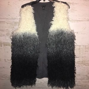 Fuzzy ombré vest